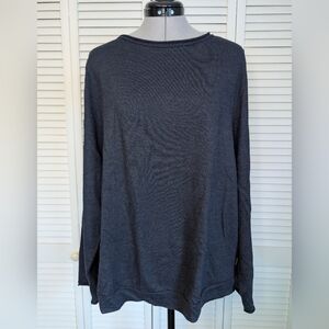 OSKA Long Sleeve Navy Blue T shirt Tunic Sweater 100% virgin wool size 2…